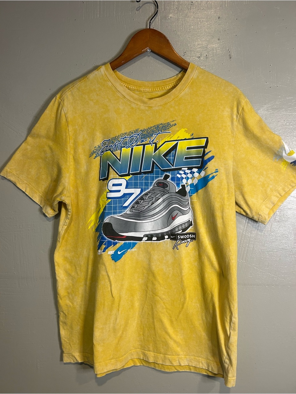 Nike Yellow Graphic Short Sleeve Tee with Shoe Print